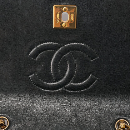 CHANEL Lambskin Minimat Telass? Full Flap Bijou Chain Shoulder Black Gold-Tone Hardware, Pre-Owned