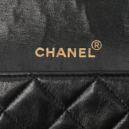 CHANEL Lambskin Minimat Telass? Full Flap Bijou Chain Shoulder Black Gold-Tone Hardware, Pre-Owned