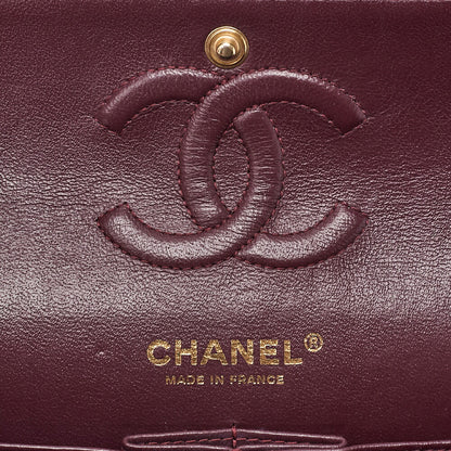 CHANEL Caviar Skin Matelasse 23cm Double Flap Chain Shoulder Black Gold-Tone Hardware, Pre-Owned