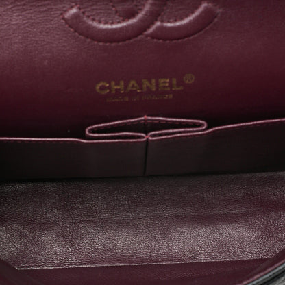CHANEL Caviar Skin Matelasse 23cm Double Flap Chain Shoulder Black Gold-Tone Hardware, Pre-Owned