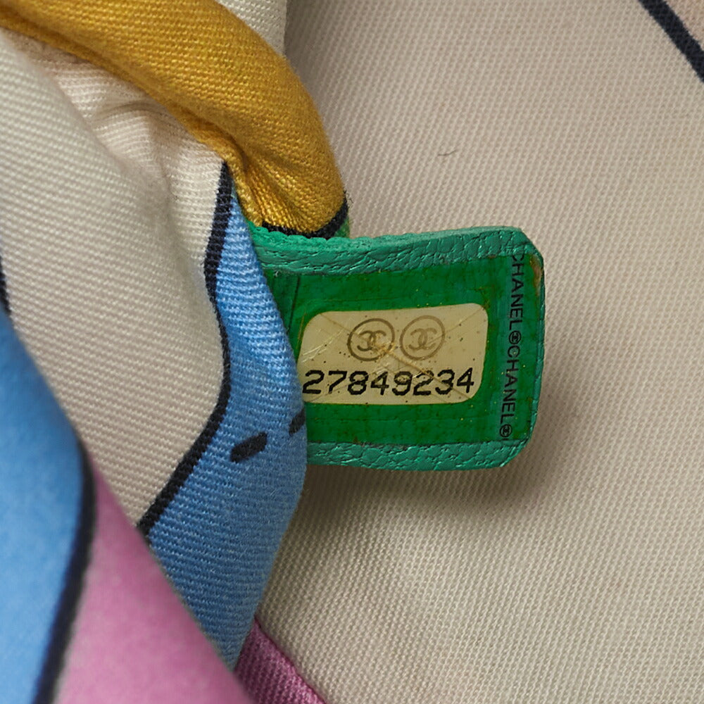 CHANEL Boa x Lambskin Turn Lock Chain Backpack Green Silver-Tone Hardware, Pre-Owned