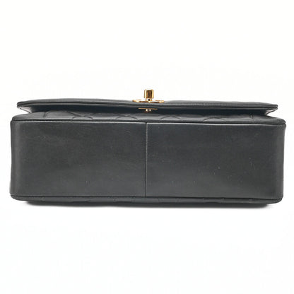CHANEL Lambskin Matelasse Diana Flap Chain Shoulder Black Gold-Tone Hardware, Pre-Owned