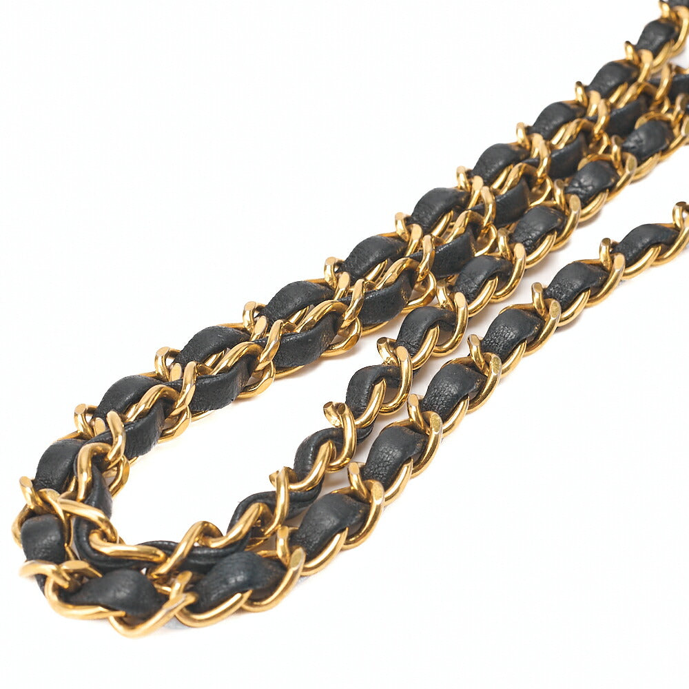 CHANEL Lambskin Matelasse Diana Flap Chain Shoulder Black Gold-Tone Hardware, Pre-Owned