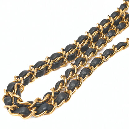 CHANEL Lambskin Matelasse Diana Flap Chain Shoulder Black Gold-Tone Hardware, Pre-Owned