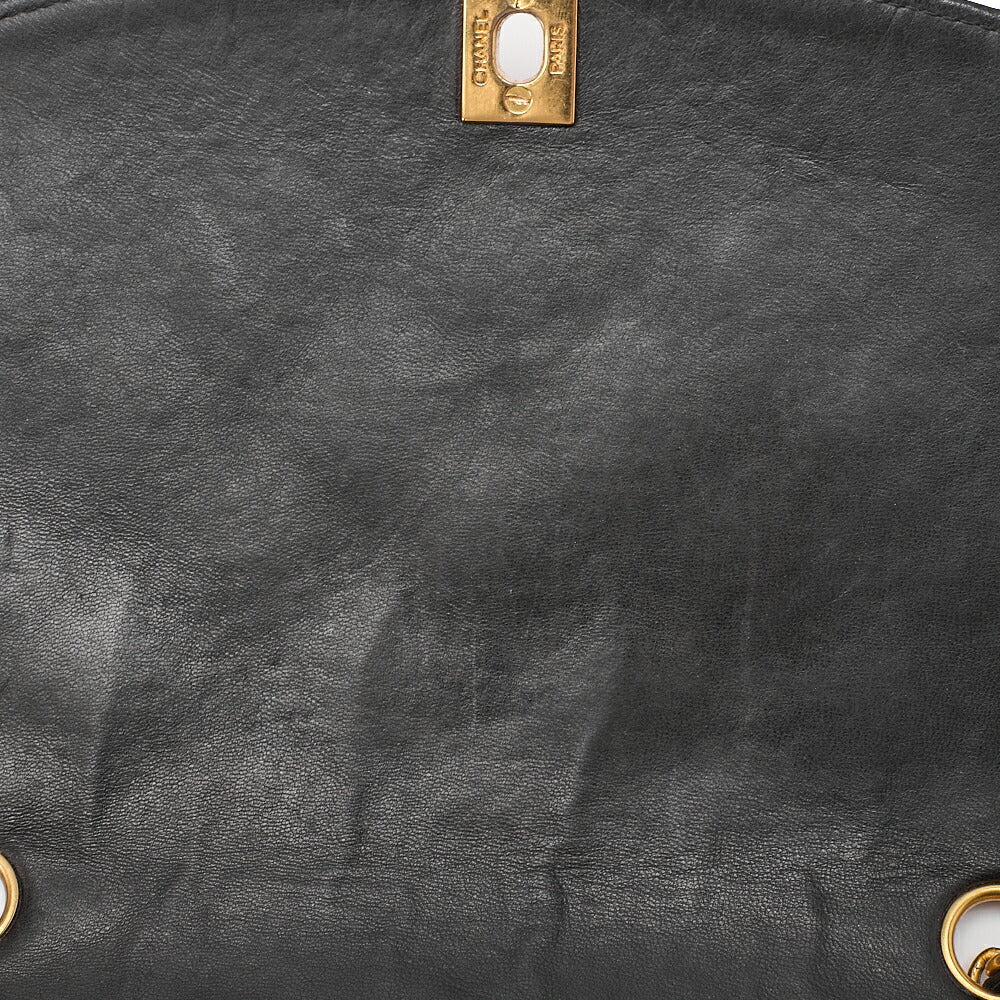 CHANEL Lambskin Matelasse Diana Flap Chain Shoulder Black Gold-Tone Hardware, Pre-Owned
