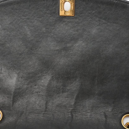 CHANEL Lambskin Matelasse Diana Flap Chain Shoulder Black Gold-Tone Hardware, Pre-Owned