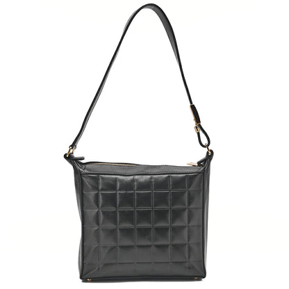 CHANEL One-Shoulder Bag Choco Bar Coco Mark Lambskin Black Gold-Tone Hardware, Pre-Owned