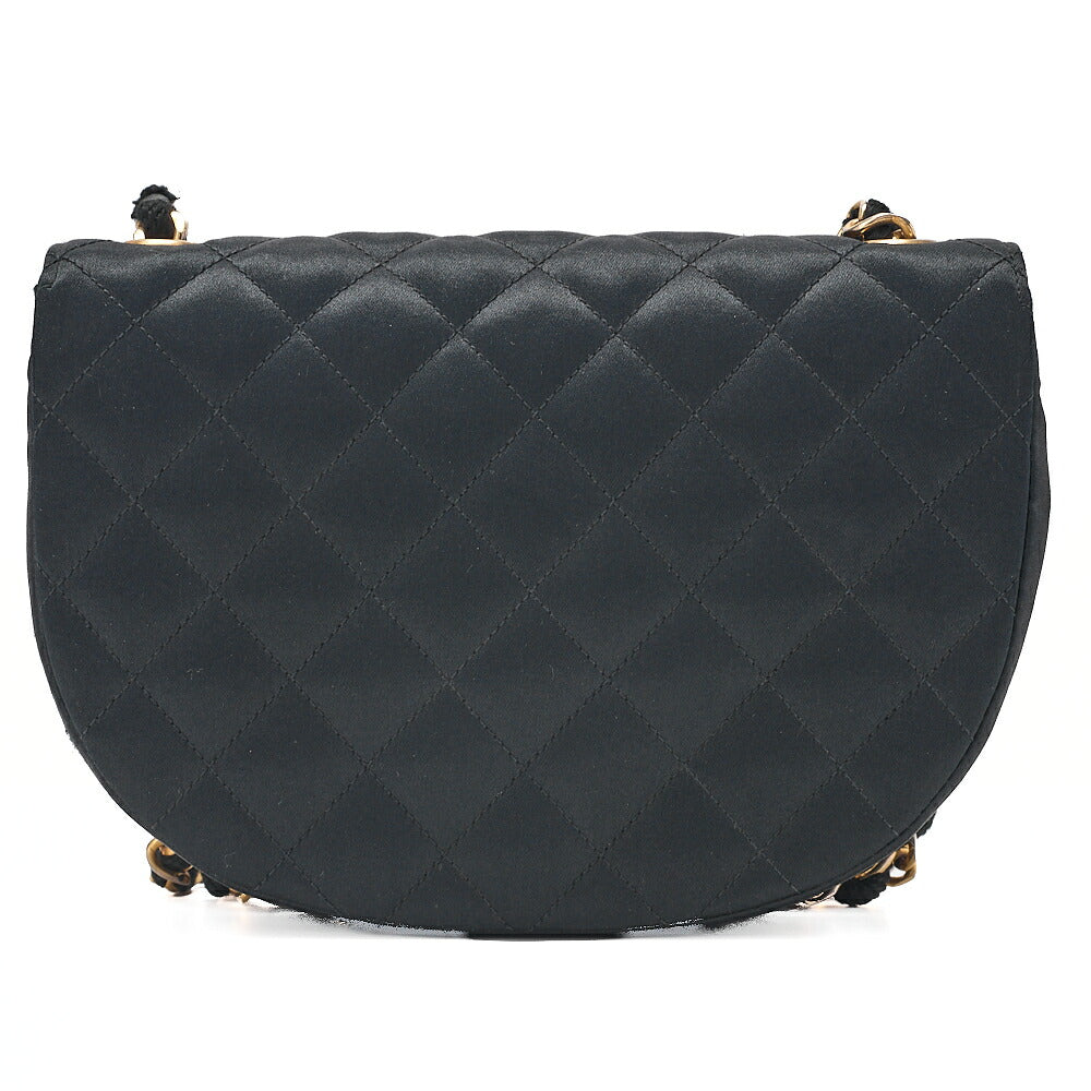 CHANEL Chanel Matelasse Chain Shoulder Satin Black Gold-Tone Hardware, Pre-Owned