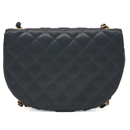 CHANEL Chanel Matelasse Chain Shoulder Satin Black Gold-Tone Hardware, Pre-Owned