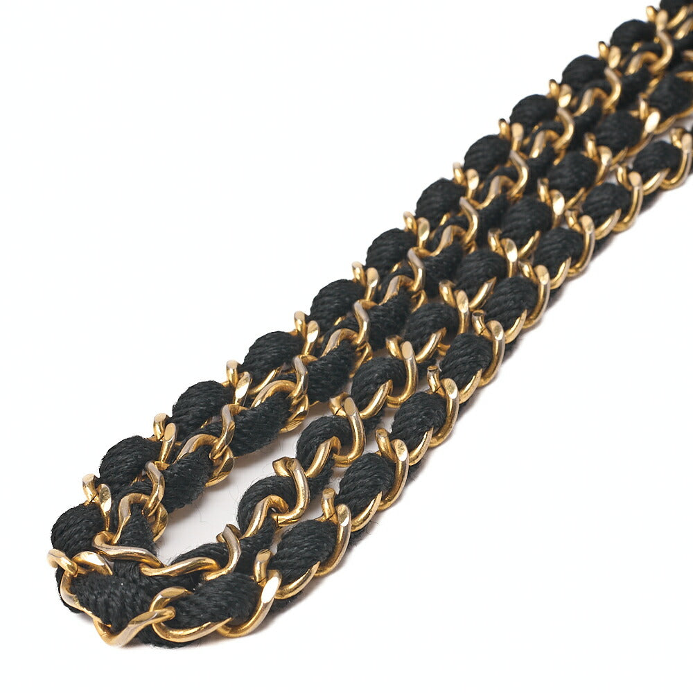 CHANEL Chanel Matelasse Chain Shoulder Satin Black Gold-Tone Hardware, Pre-Owned