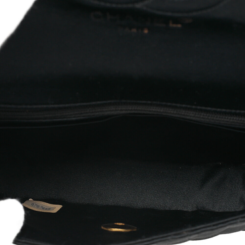 CHANEL Chanel Matelasse Chain Shoulder Satin Black Gold-Tone Hardware, Pre-Owned