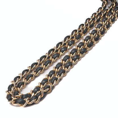 CHANEL Lambskin V-Stitch Turn Lock Chain Shoulder Black Gold-Tone Hardware, Pre-Owned