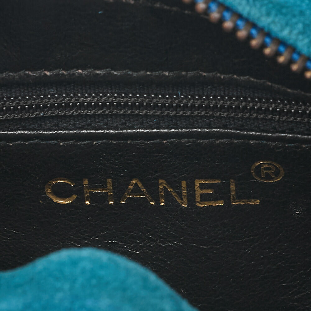 CHANEL Suede Coco Mark Fringe Chain Shoulder Green (Gold Hardware) Ladies' Bag High-End Brand [Used] [Free Shipping]