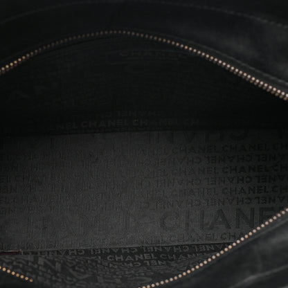 CHANEL Tote Bag Choco Bar Coco Mark Lambskin Black Gold-Tone Hardware, Pre-Owned