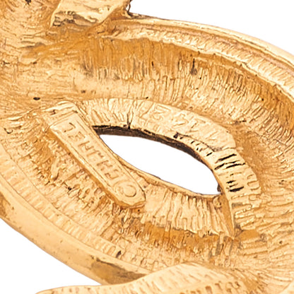 CHANEL Coco Mark Matelasse Brooch GP (Gold Plated) Gold-Tone Hardware, Pre-Owned