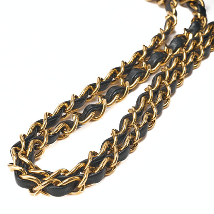 CHANEL Lambskin Matelasse 25cm Double Flap Chain Shoulder Black Gold-Tone Hardware, Pre-Owned