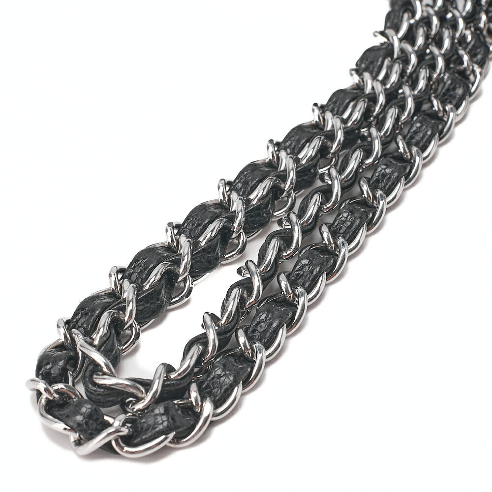 CHANEL Caviar Skin Matelasse 25cm Double Flap Chain Shoulder Black Silver-Tone Hardware, Pre-Owned