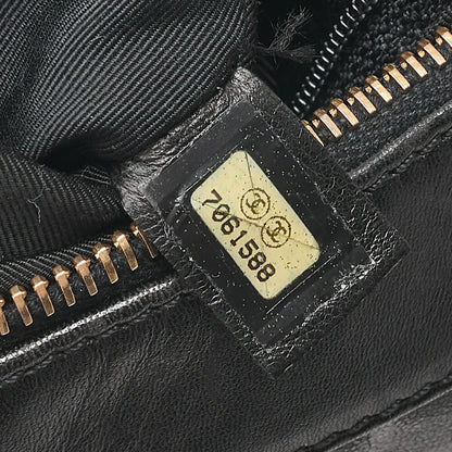 CHANEL One-Shoulder Bag Choco Bar Coco Mark Lambskin Black Gold-Tone Hardware, Pre-Owned