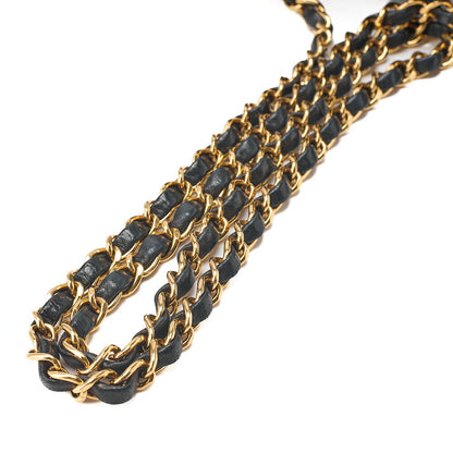 CHANEL Lambskin Matelasse Diana Flap Chain Shoulder Black Gold-Tone Hardware, Pre-Owned