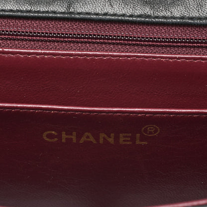 CHANEL Lambskin Matelasse Diana Flap Chain Shoulder Black Gold-Tone Hardware, Pre-Owned