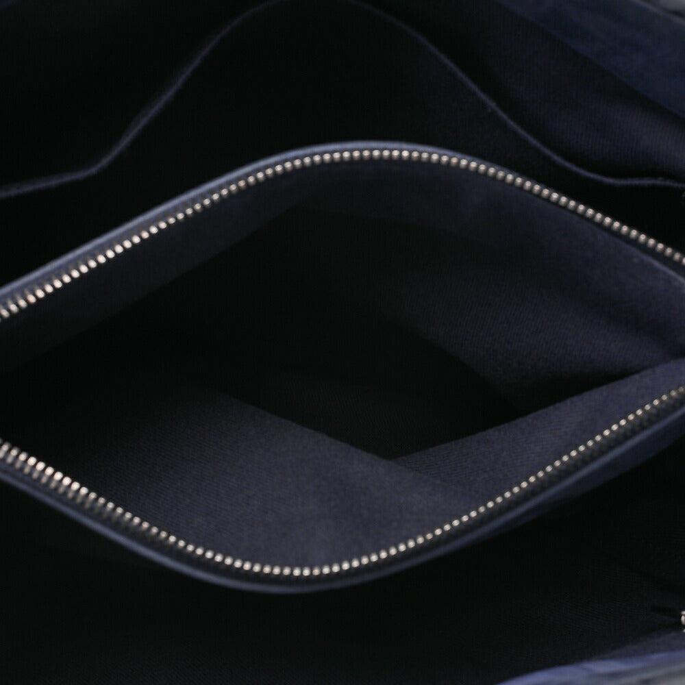 CHANEL Sparkle Leather Matelasse with Coco Charm Chain Shoulder Navy Silver-Tone Hardware, Pre-Owned