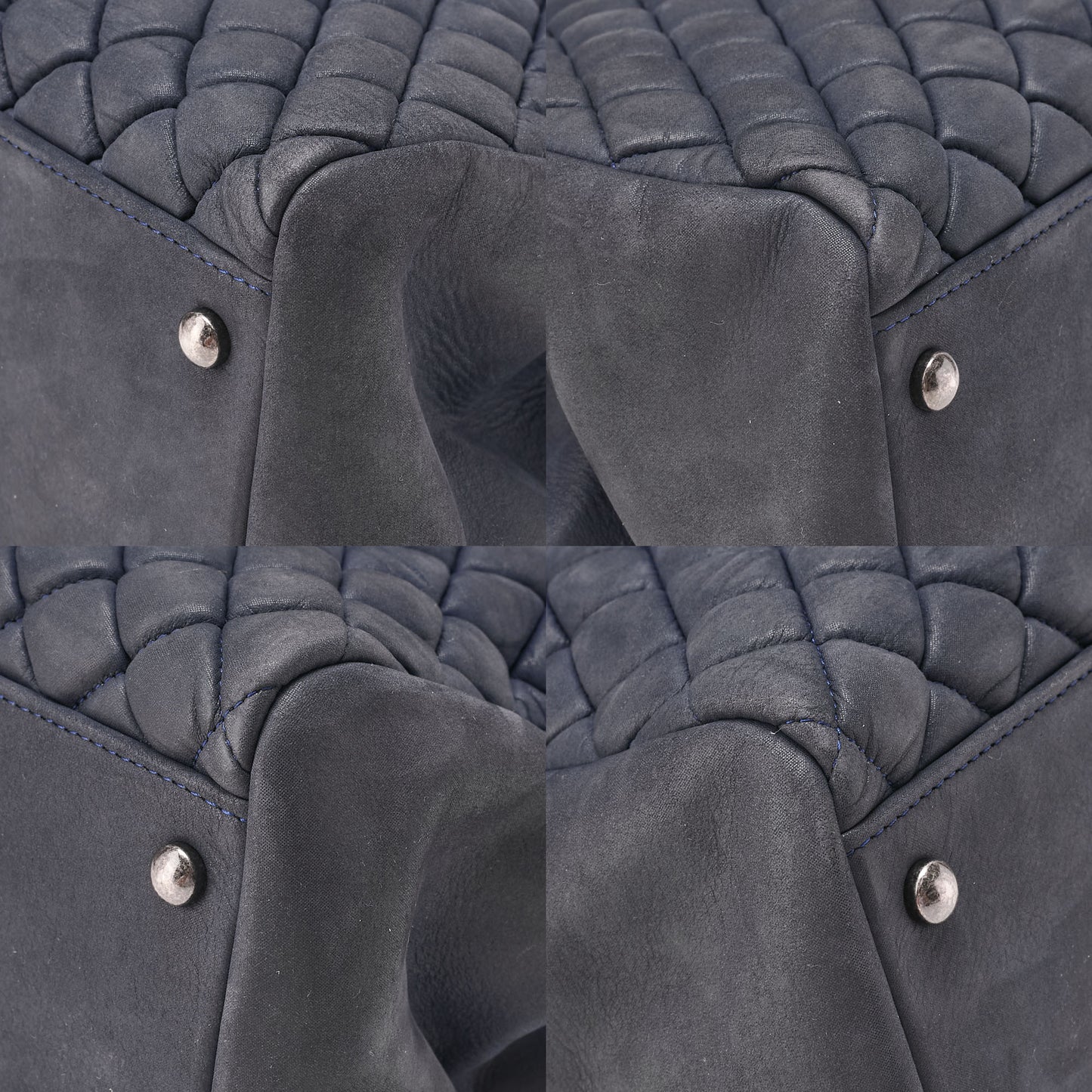 CHANEL Sparkle Leather Matelasse with Coco Charm Chain Shoulder Navy Silver-Tone Hardware, Pre-Owned