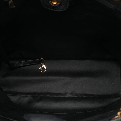 CHANEL Caviar Skin Matelasse PST Double Chain Shoulder Black Gold-Tone Hardware, Pre-Owned