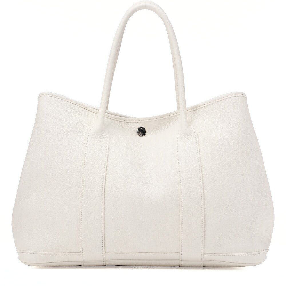Hermes Hermes Garden Party PM Negonda Tote Bag White Silver-Tone Hardware, Pre-Owned