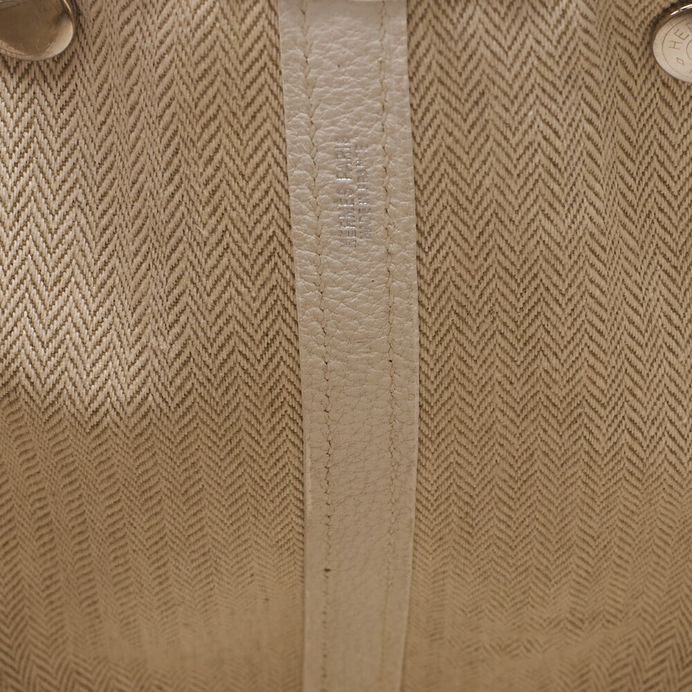 Hermes Hermes Garden Party PM Negonda Tote Bag White Silver-Tone Hardware, Pre-Owned