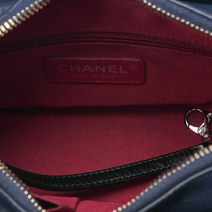 CHANEL Vintage Calf Gabrielle du Chanel Chain Shoulder Black X Navy Gold x Silver-Tone Hardware, Pre-Owned
