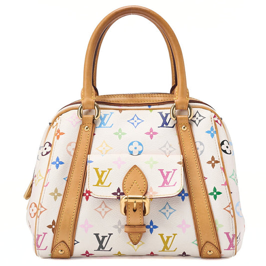 LOUIS VUITTON Louis Vuitton Monogram Handbag Priscilla M40096 White Multicolor Gold-Tone Hardware, Pre-Owned