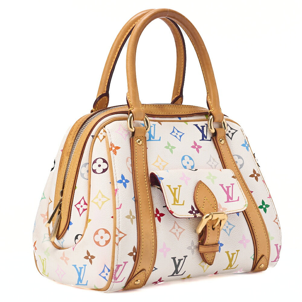 LOUIS VUITTON Louis Vuitton Monogram Handbag Priscilla M40096 White Multicolor Gold-Tone Hardware, Pre-Owned
