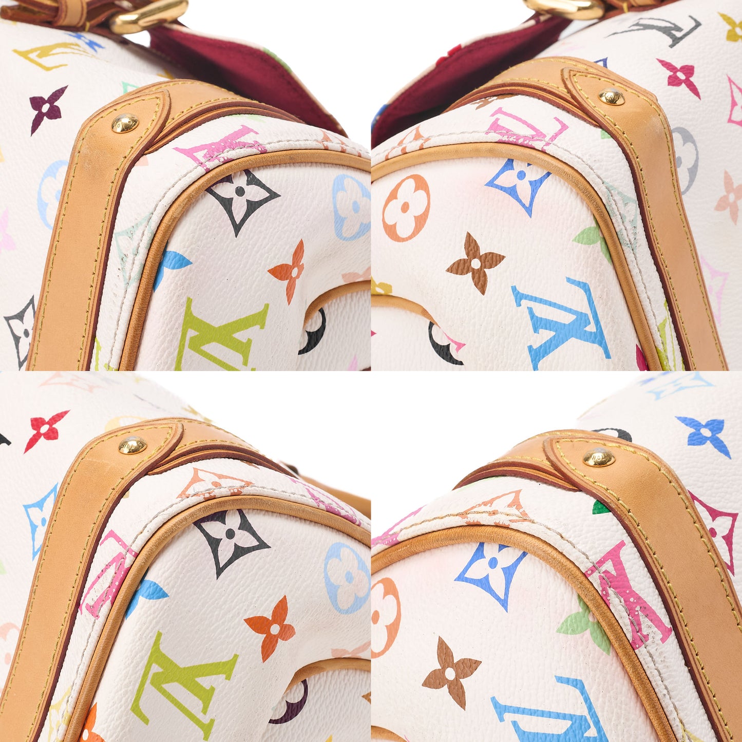 LOUIS VUITTON Louis Vuitton Monogram Handbag Priscilla M40096 White Multicolor Gold-Tone Hardware, Pre-Owned