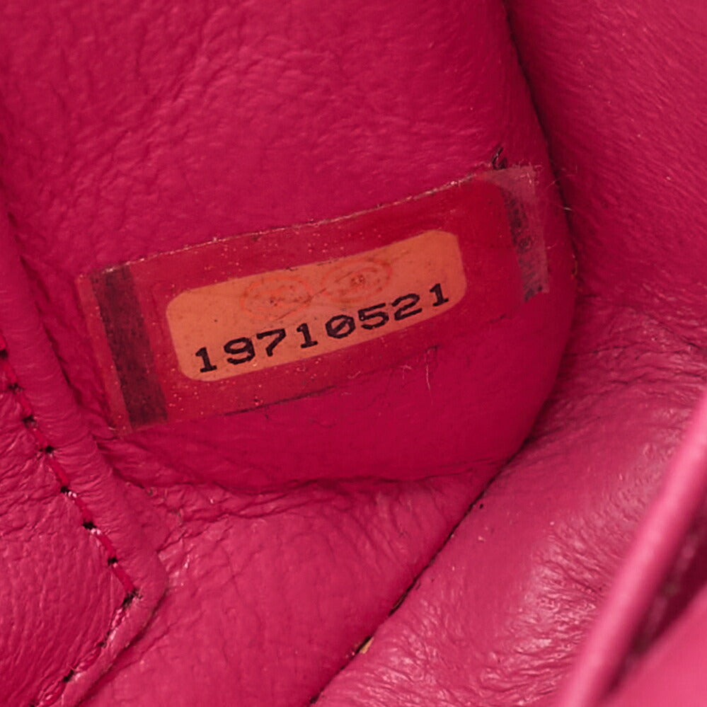 CHANEL Lambskin Mini Matelasse 17cm Single Flap Chain Shoulder Bag Pink Silver-Tone Hardware, Pre-Owned