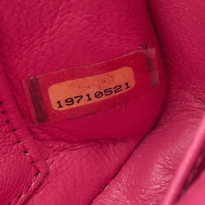CHANEL Lambskin Mini Matelasse 17cm Single Flap Chain Shoulder Bag Pink Silver-Tone Hardware, Pre-Owned