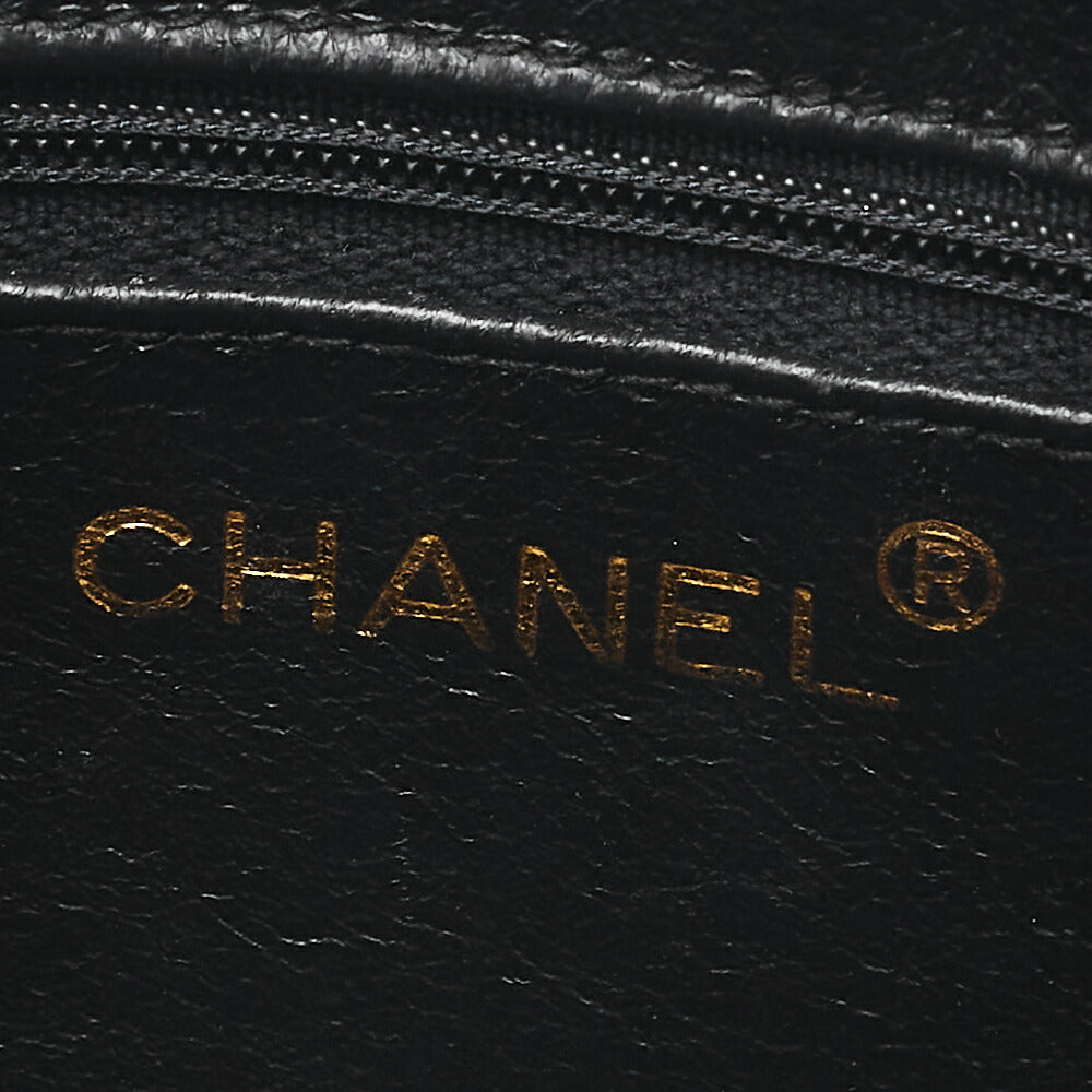 CHANEL Lambskin Matelasse with Fringe Chain Shoulder Black Gold-Tone Hardware, Pre-Owned