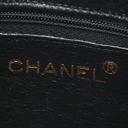 CHANEL Lambskin Matelasse with Fringe Chain Shoulder Black Gold-Tone Hardware, Pre-Owned
