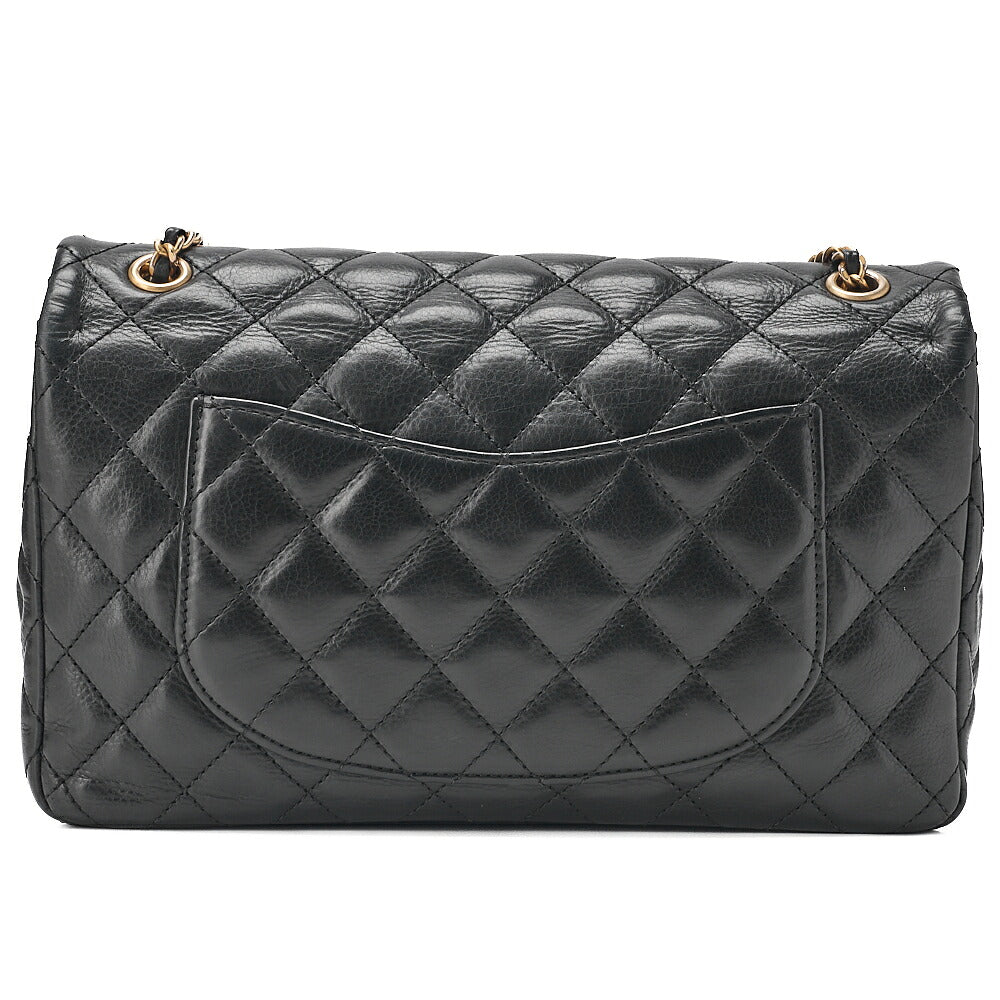 CHANEL Calfskin Matelasse Biju Coco Chain Shoulder Black Gold-Tone Hardware, Pre-Owned