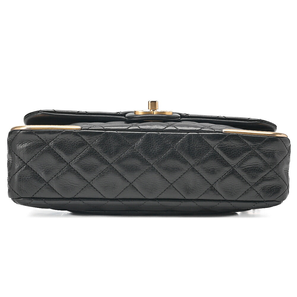 CHANEL Calfskin Matelasse Biju Coco Chain Shoulder Black Gold-Tone Hardware, Pre-Owned