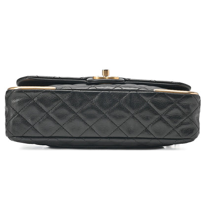 CHANEL Calfskin Matelasse Biju Coco Chain Shoulder Black Gold-Tone Hardware, Pre-Owned