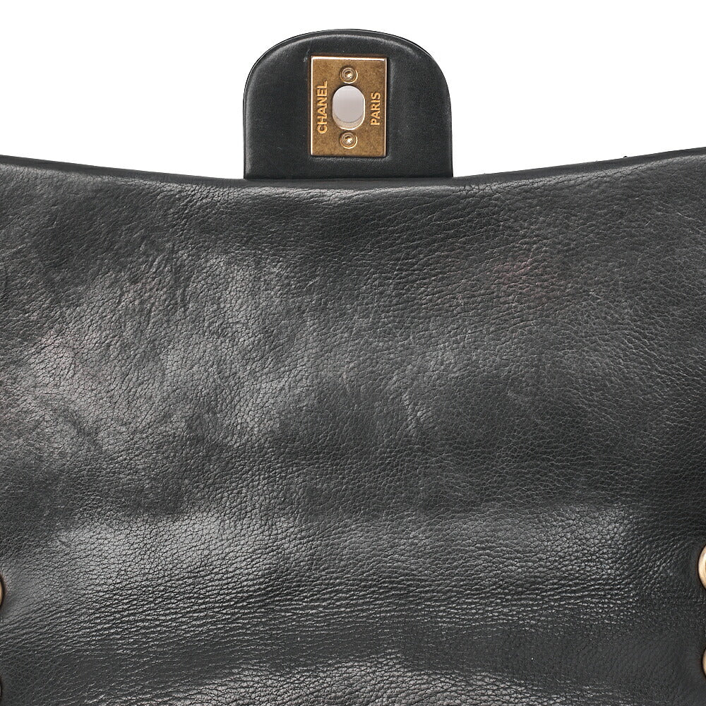 CHANEL Calfskin Matelasse Biju Coco Chain Shoulder Black Gold-Tone Hardware, Pre-Owned