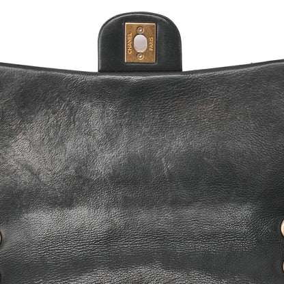 CHANEL Calfskin Matelasse Biju Coco Chain Shoulder Black Gold-Tone Hardware, Pre-Owned