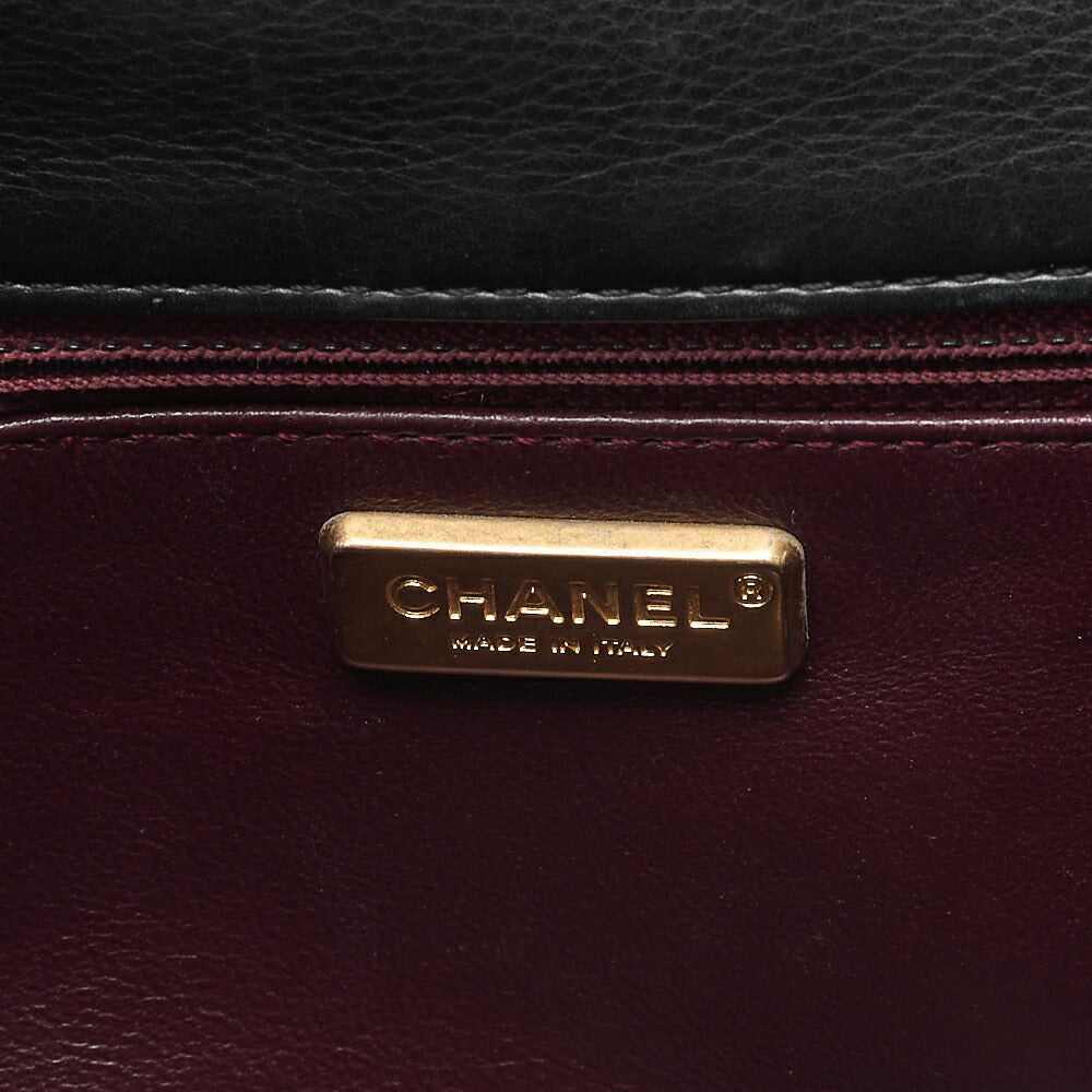CHANEL Calfskin Matelasse Biju Coco Chain Shoulder Black Gold-Tone Hardware, Pre-Owned