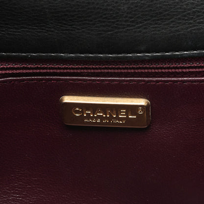 CHANEL Calfskin Matelasse Biju Coco Chain Shoulder Black Gold-Tone Hardware, Pre-Owned