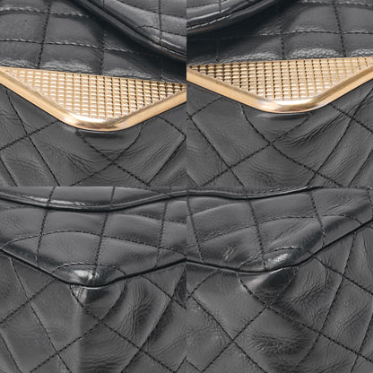 CHANEL Calfskin Matelasse Biju Coco Chain Shoulder Black Gold-Tone Hardware, Pre-Owned