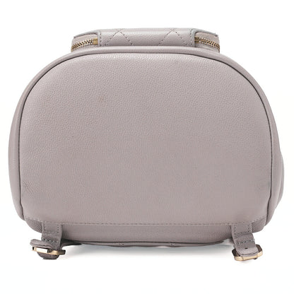 CHANEL Caviar Skin Matelasse Coco Mark Chain Backpack Gray Gold-Tone Hardware, Pre-Owned