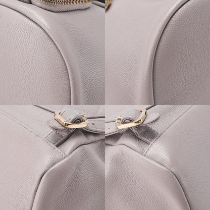 CHANEL Caviar Skin Matelasse Coco Mark Chain Backpack Gray Gold-Tone Hardware, Pre-Owned