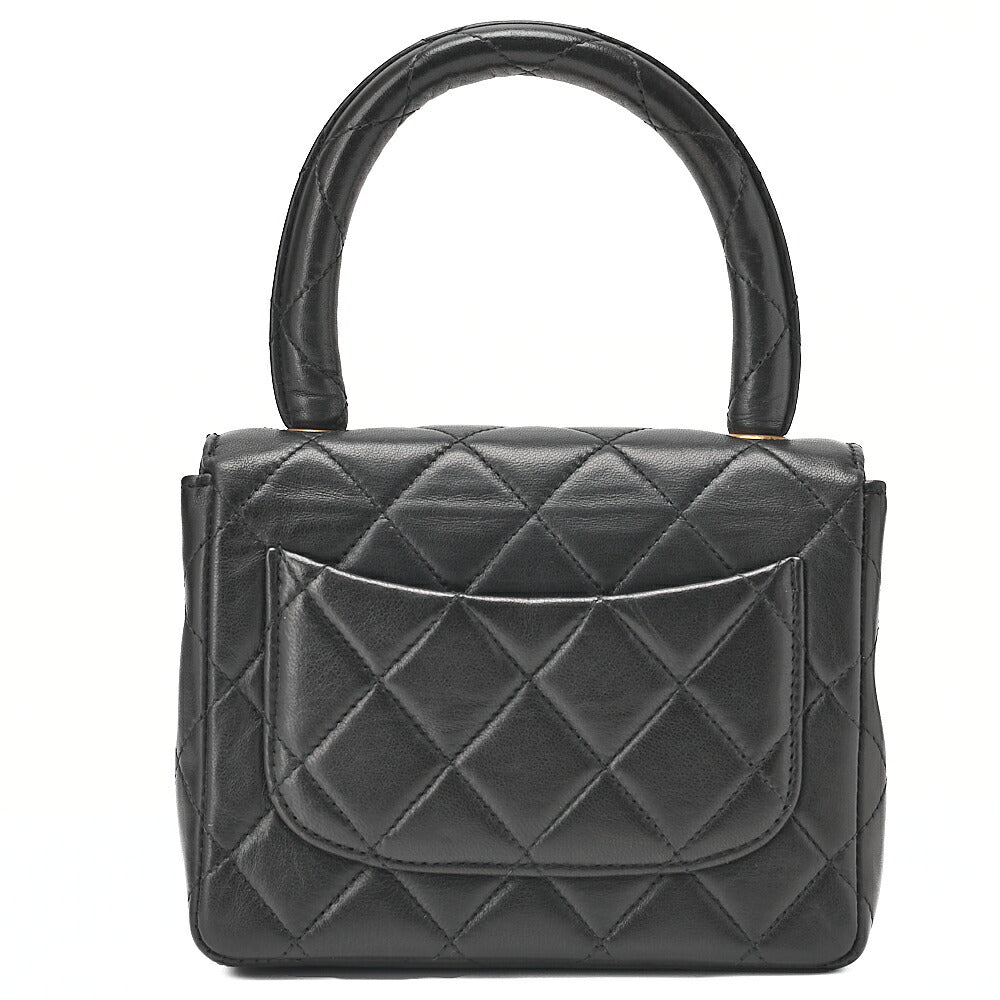 CHANEL Lambskin Minimat Telass? Parent-Child Bag Child Only Handbag Black Gold-Tone Hardware, Pre-Owned