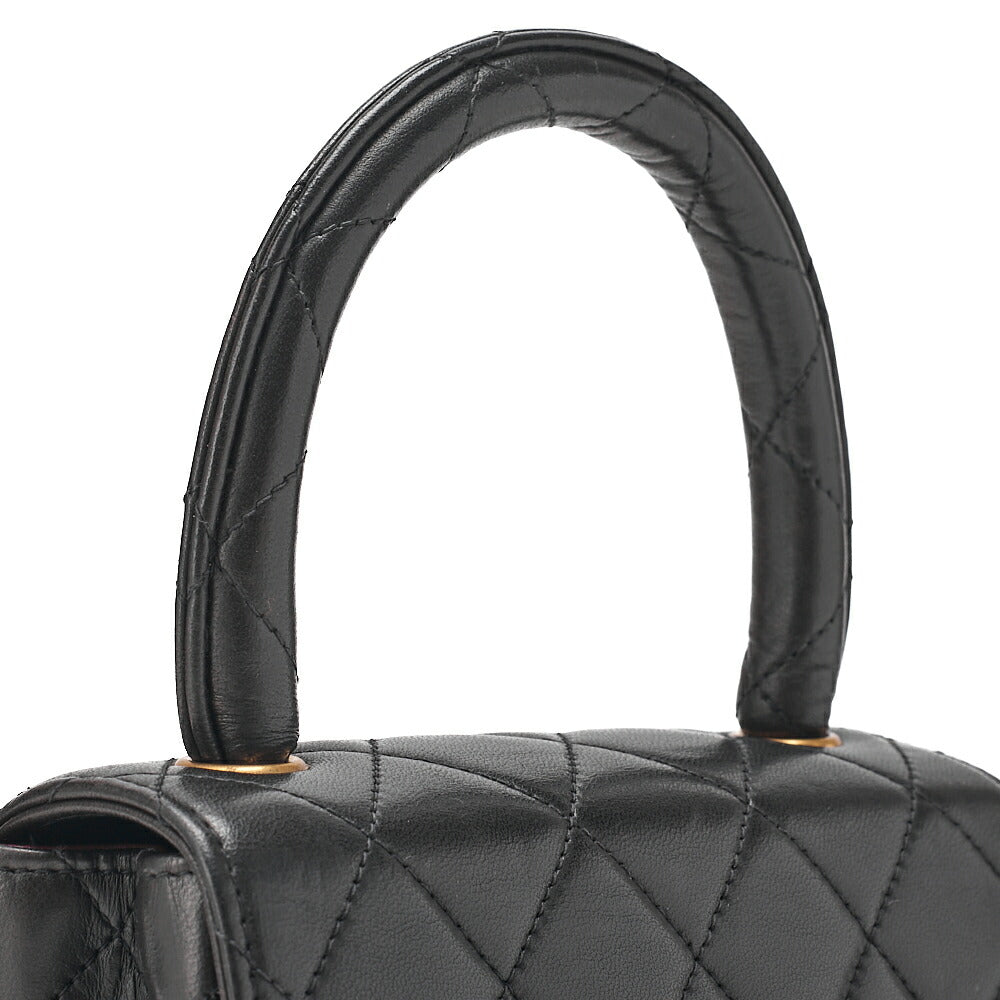 CHANEL Lambskin Minimat Telass? Parent-Child Bag Child Only Handbag Black Gold-Tone Hardware, Pre-Owned