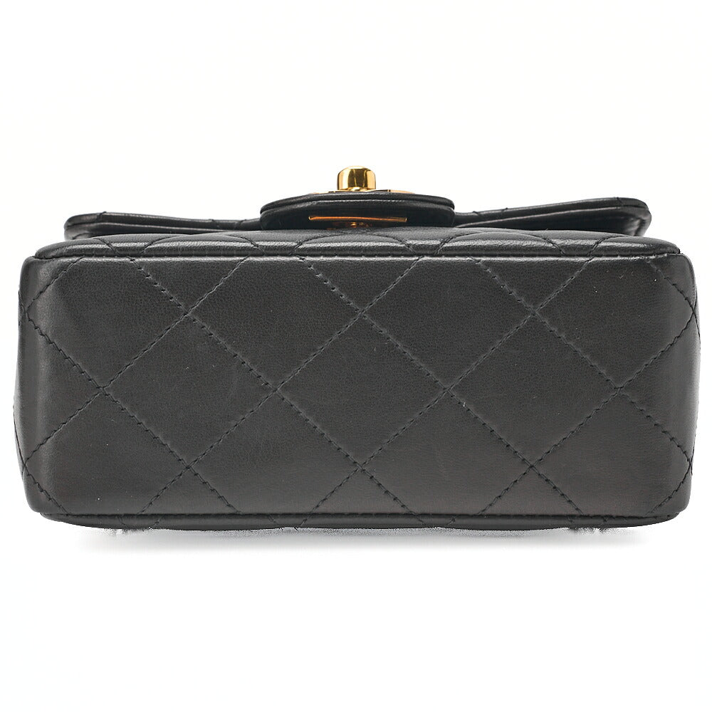CHANEL Lambskin Minimat Telass? Parent-Child Bag Child Only Handbag Black Gold-Tone Hardware, Pre-Owned
